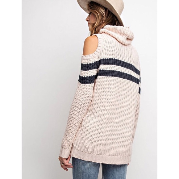 Last☝️Cowl Neck Cold Shoulder Sweater Tunic - Picture 3 of 8